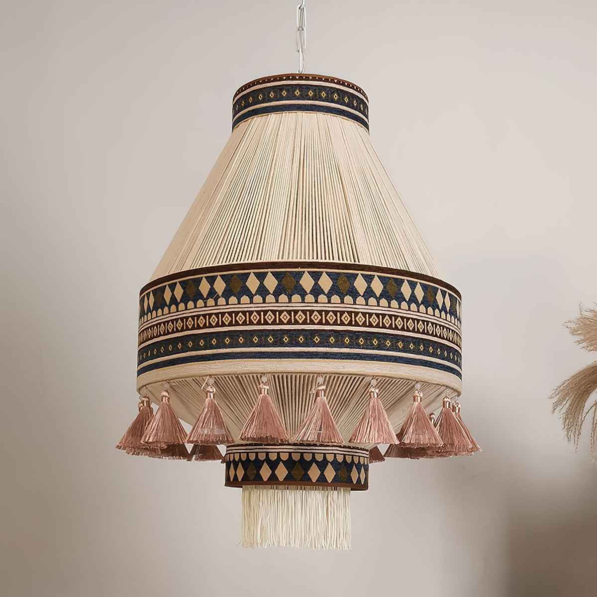 Artisan Woven Fringe Pendant Light for Boho Interiors