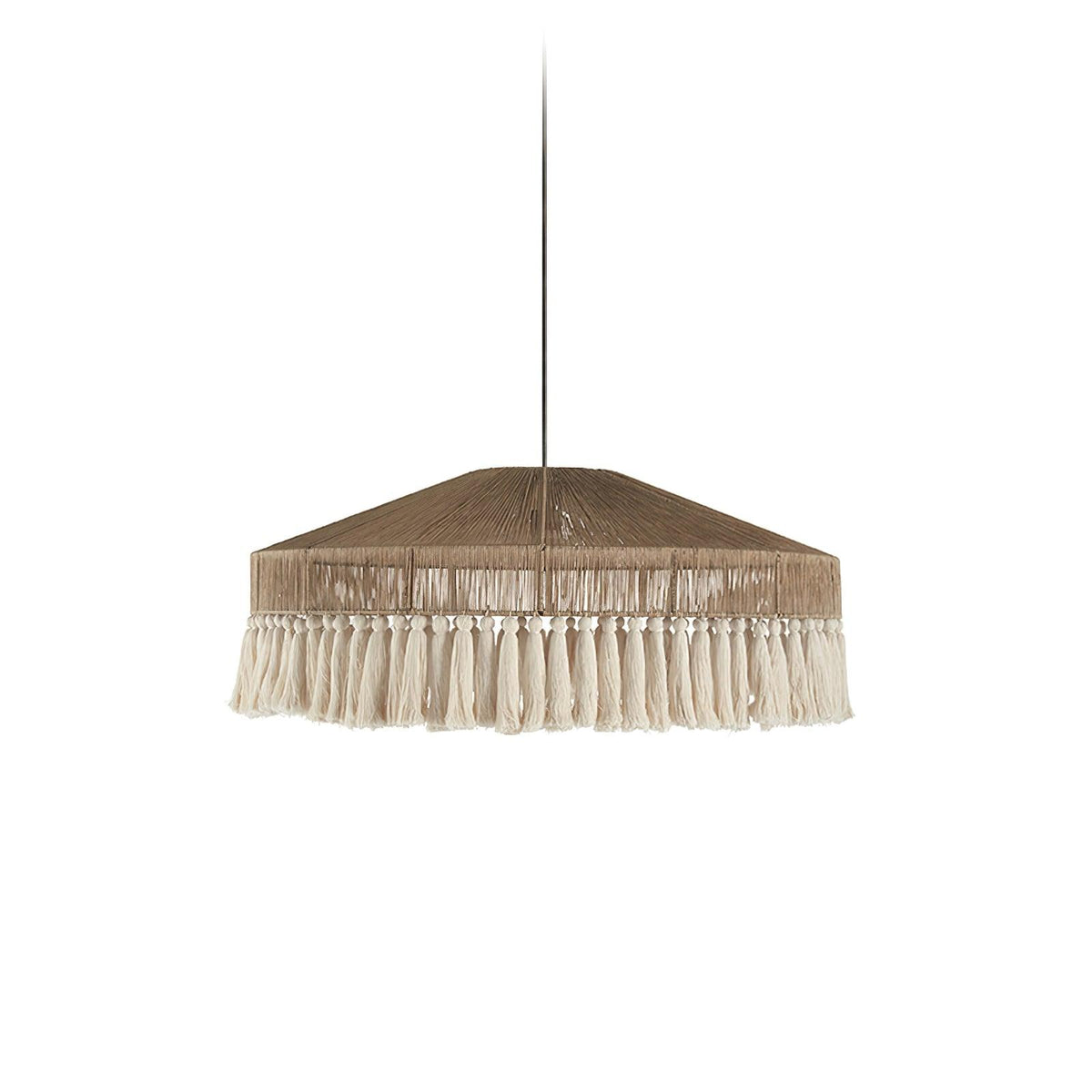 Tidecroft Tassel Pendant Light – Handwoven Hemp Rope Bohemian Chandelier