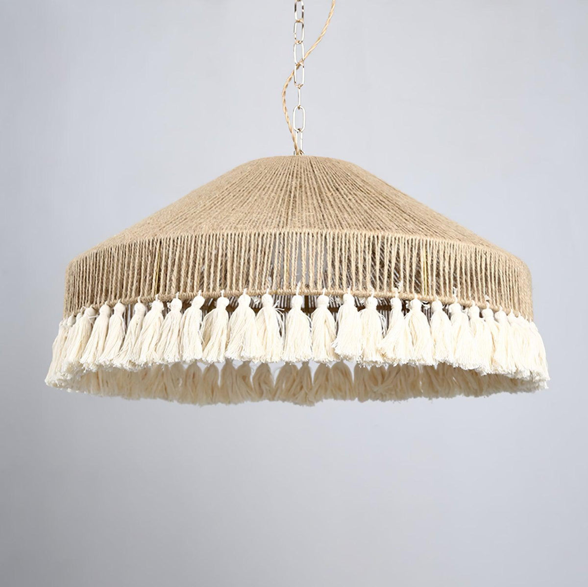 Tidecroft Tassel Pendant Light – Handwoven Hemp Rope Bohemian Chandelier