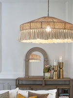 Tidecroft Tassel Pendant Light – Handwoven Hemp Rope Bohemian Chandelier