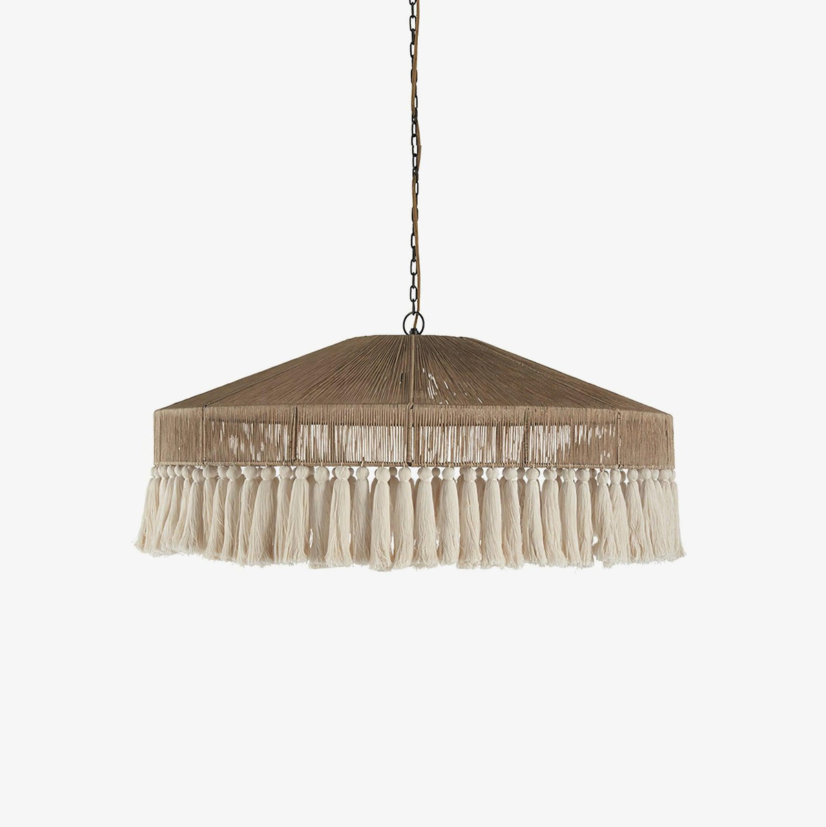 Tidecroft Tassel Pendant Light – Handwoven Hemp Rope Bohemian Chandelier