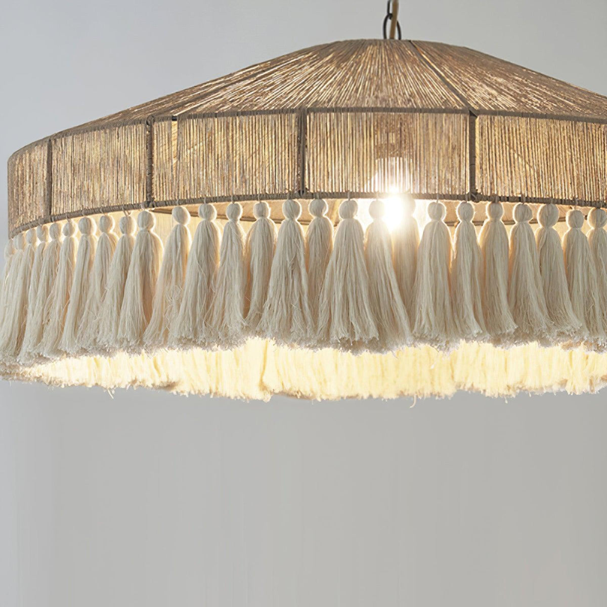 Tidecroft Tassel Pendant Light – Handwoven Hemp Rope Bohemian Chandelier