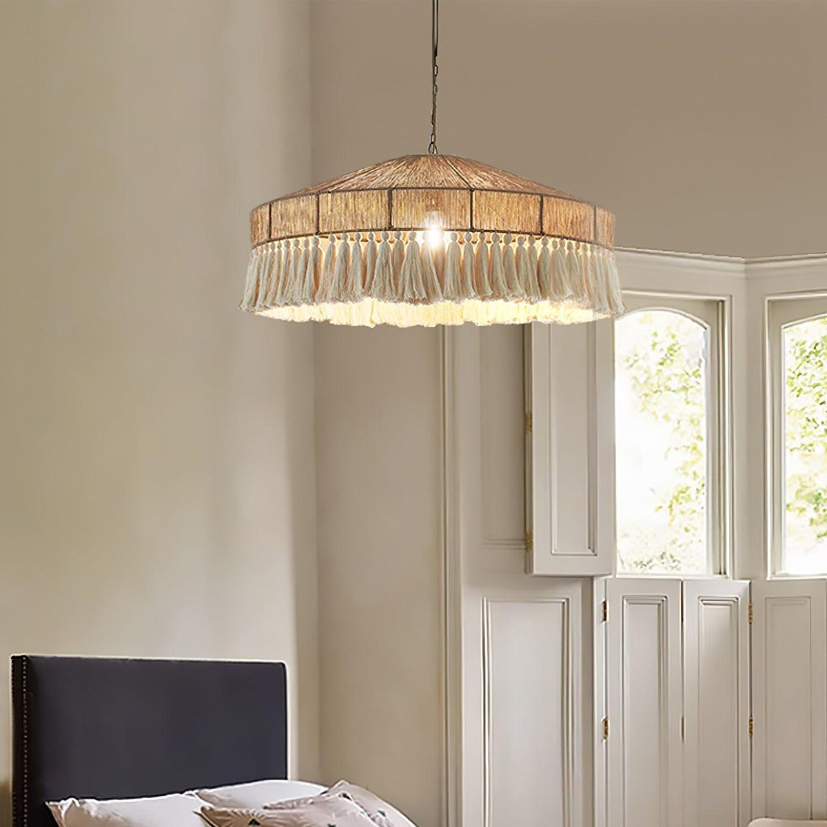 Tidecroft Tassel Pendant Light – Handwoven Hemp Rope Bohemian Chandelier