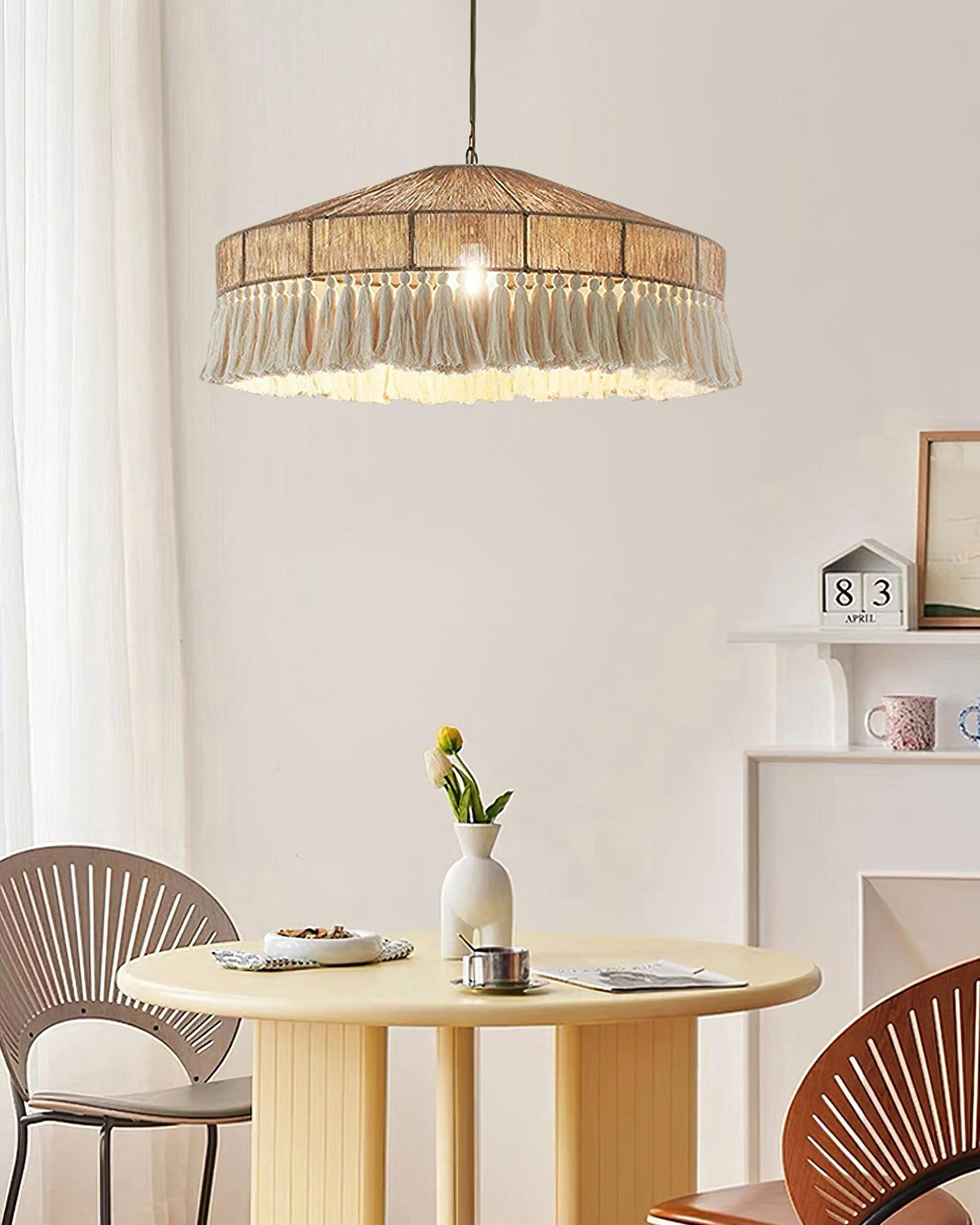 Tidecroft Tassel Pendant Light – Handwoven Hemp Rope Bohemian Chandelier