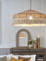 Tidecroft Tassel Pendant Light – Handwoven Hemp Rope Bohemian Chandelier