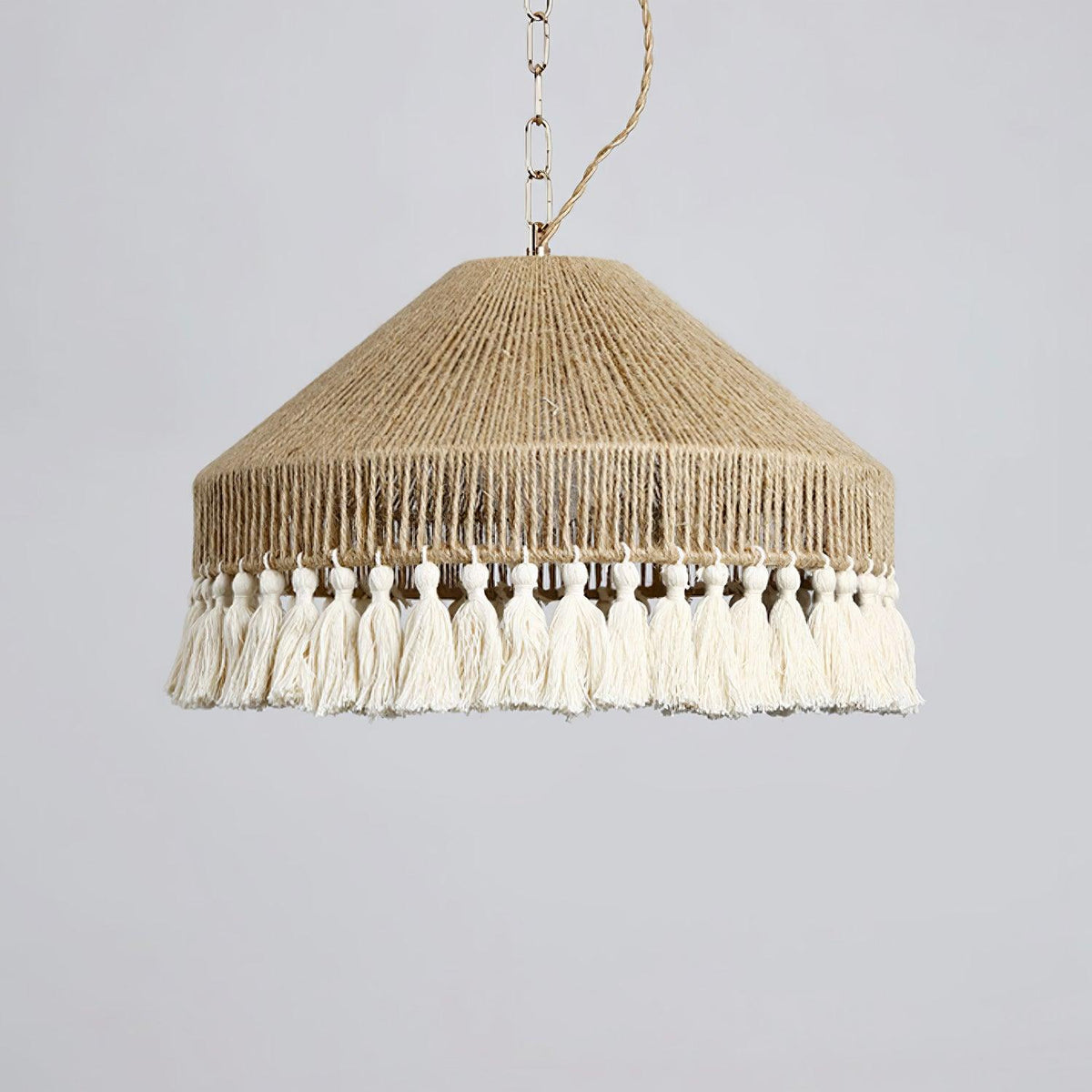 Tidecroft Tassel Pendant Light – Handwoven Hemp Rope Bohemian Chandelier