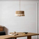 Boho Rara Handwoven Cotton Pendant Light – Natural Hemp Tassel Chandelier