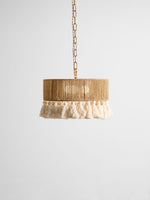 Boho Rara Handwoven Cotton Pendant Light – Natural Hemp Tassel Chandelier