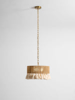 Boho Rara Handwoven Cotton Pendant Light – Natural Hemp Tassel Chandelier