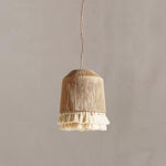 Boho Rara Handwoven Cotton Pendant Light – Natural Hemp Tassel Chandelier