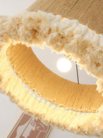 Boho Rara Handwoven Cotton Pendant Light – Natural Hemp Tassel Chandelier