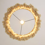 Boho Rara Handwoven Cotton Pendant Light – Natural Hemp Tassel Chandelier