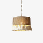 Boho Rara Handwoven Cotton Pendant Light – Natural Hemp Tassel Chandelier