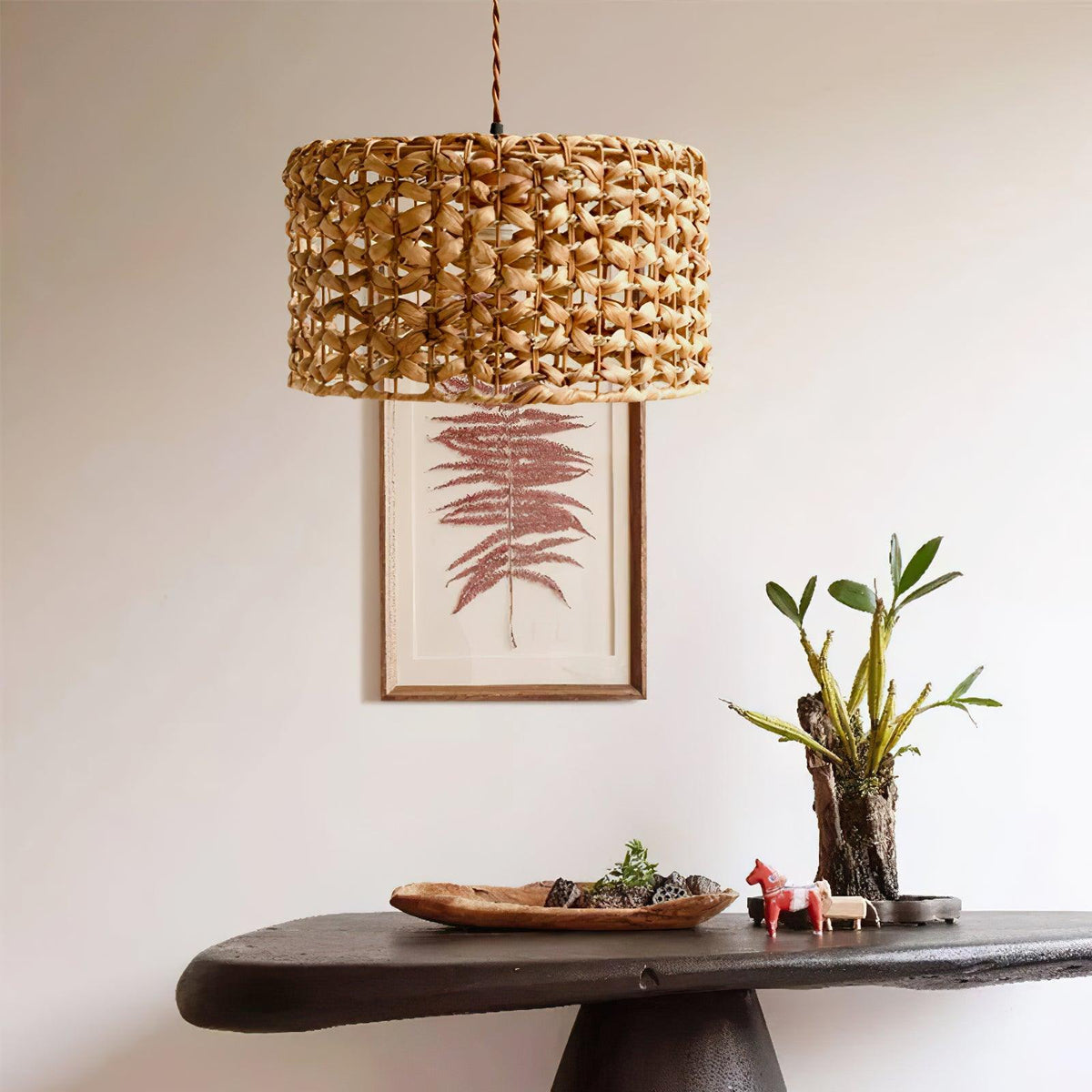 boho-rattan-woven-lampshade-pendant-light