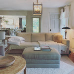 Washed Grey Wood & Iron Lantern Chandelier, 4-Light Geometric Cube Pendant for Dining Room and Foyer