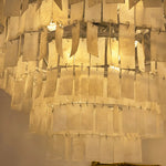 Boho Shell Tiered Chandelier – Natural Capiz Shell Pendant Light for Dining Room and Living Room