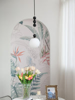 Bola Modern Pendant Light with Opal Glass Globe and Black Spheres