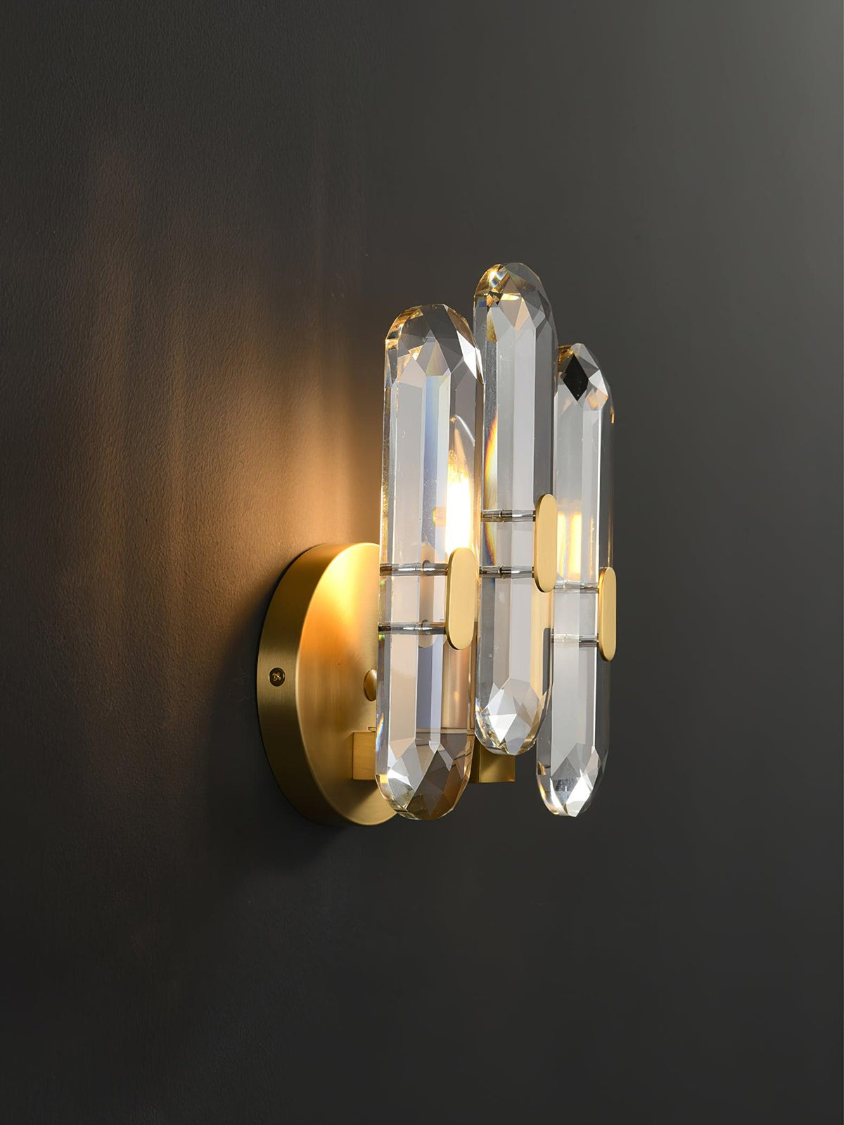 Bolton Crystal Wall Sconce in Brass for Bedroom and Living Room