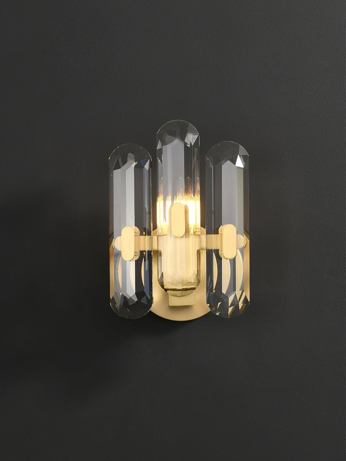 Bolton Crystal Wall Sconce in Brass for Bedroom and Living Room