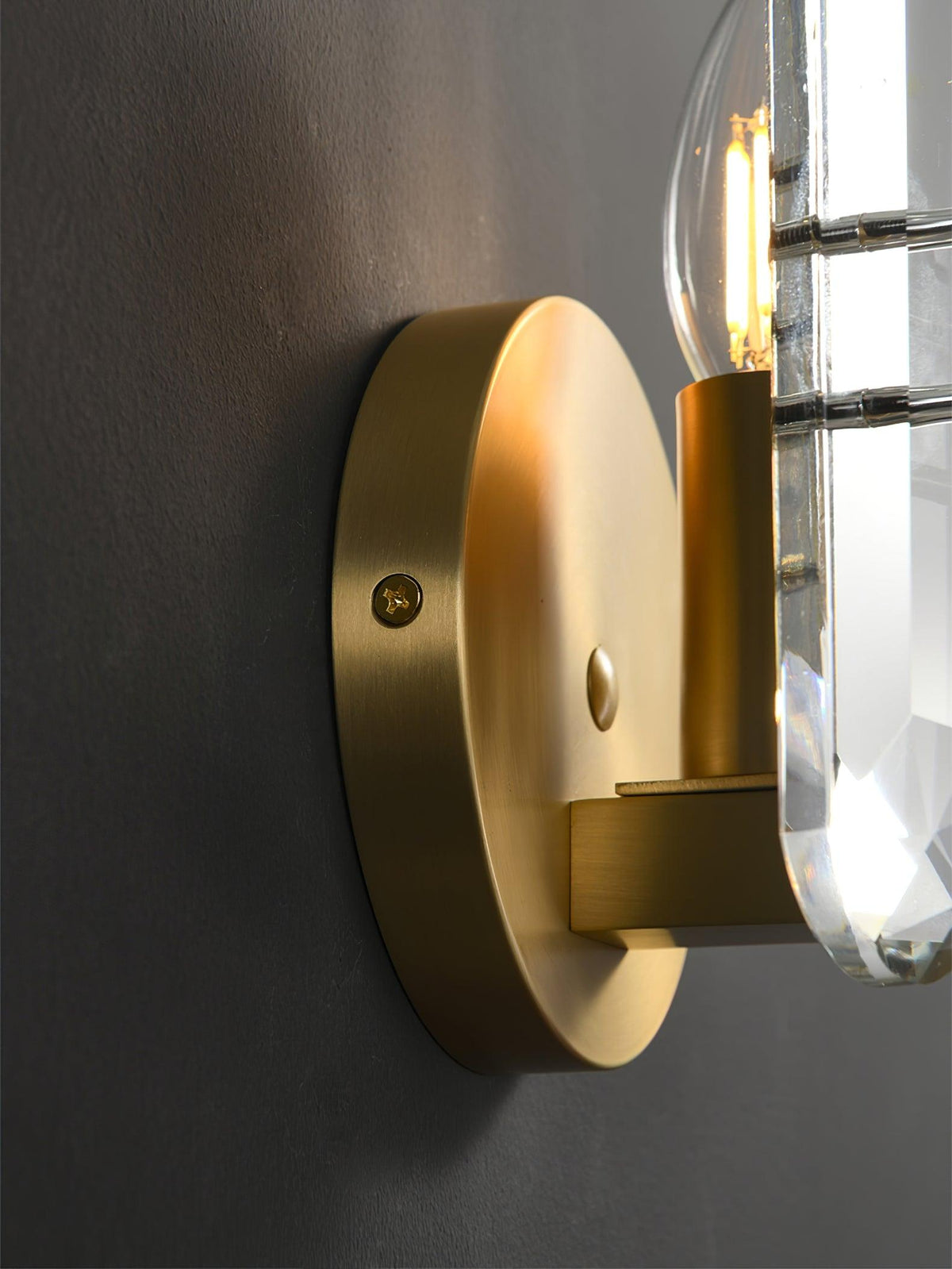 Bolton Crystal Wall Sconce in Brass for Bedroom and Living Room