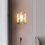 Bolton Crystal Wall Sconce in Brass for Bedroom and Living Room
