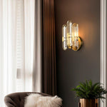 Bolton Crystal Wall Sconce in Brass for Bedroom and Living Room