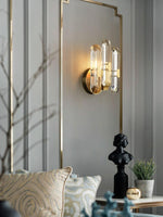 Bolton Crystal Wall Sconce in Brass for Bedroom and Living Room