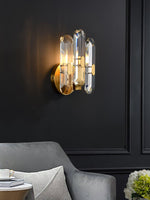 Bolton Crystal Wall Sconce in Brass for Bedroom and Living Room