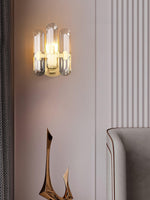 Bolton Crystal Wall Sconce in Brass for Bedroom and Living Room