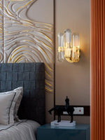 Bolton Crystal Wall Sconce in Brass for Bedroom and Living Room