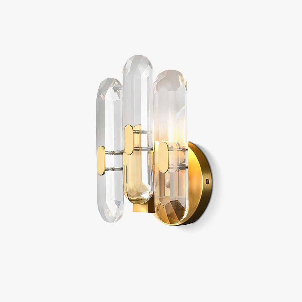 Bolton Crystal Wall Sconce in Brass for Bedroom and Living Room