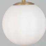 Born Pendant Light in Polished Brass and Opal Glass, Modern Minimalist Ceiling Lamp