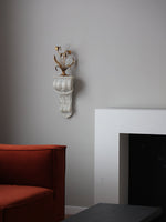 Botanical Bloom Antique Brass Candle Holder Sculptural Table Decor