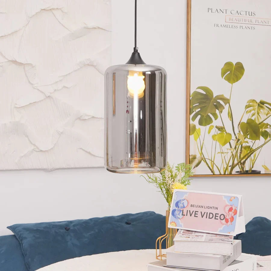 Modern Restaurant Glass Combination Industrial Style Chandelier
