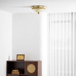Brahm Flush Ceiling Light – Modern Antique Beige Glass Fixture