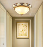 Brahm Flush Ceiling Light – Modern Antique Beige Glass Fixture