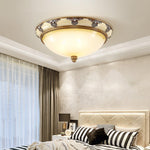 Brahm Flush Ceiling Light – Modern Antique Beige Glass Fixture