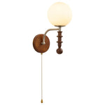 Bramwell Wall Sconce with Wood Accents and Frosted Glass Globe