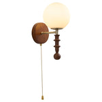 Bramwell Wall Sconce with Wood Accents and Frosted Glass Globe