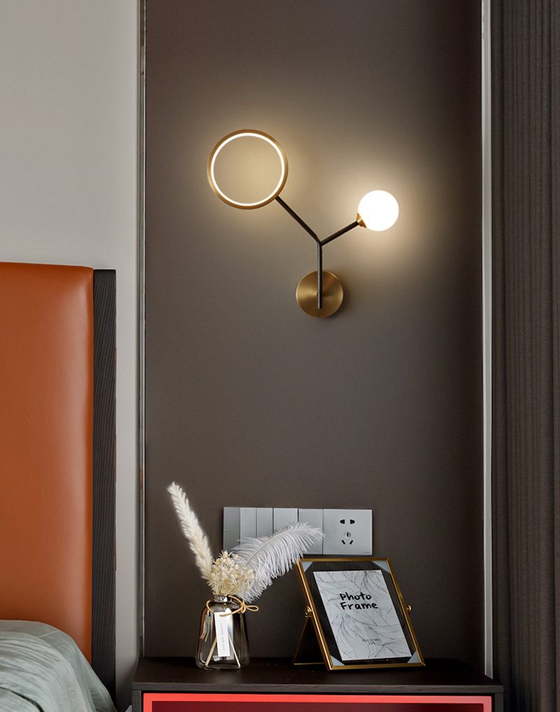 Brass Branch Glass Wall Lamp