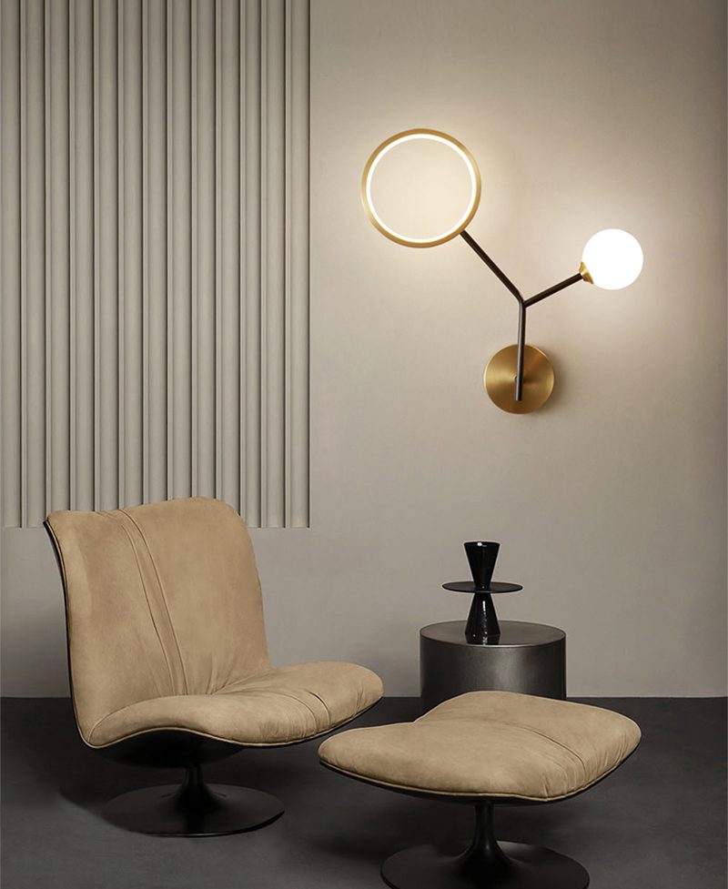 Brass Branch Glass Wall Lamp