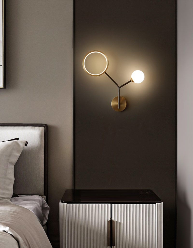 Brass Branch Glass Wall Lamp