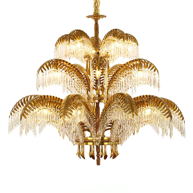 brass-palm-leaf-crystal-chandelier