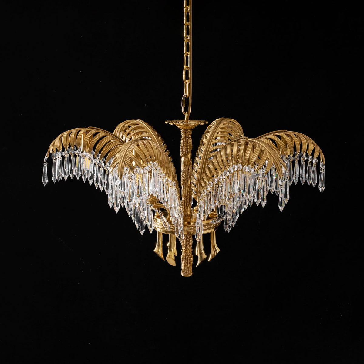 brass-palm-leaf-crystal-chandelier