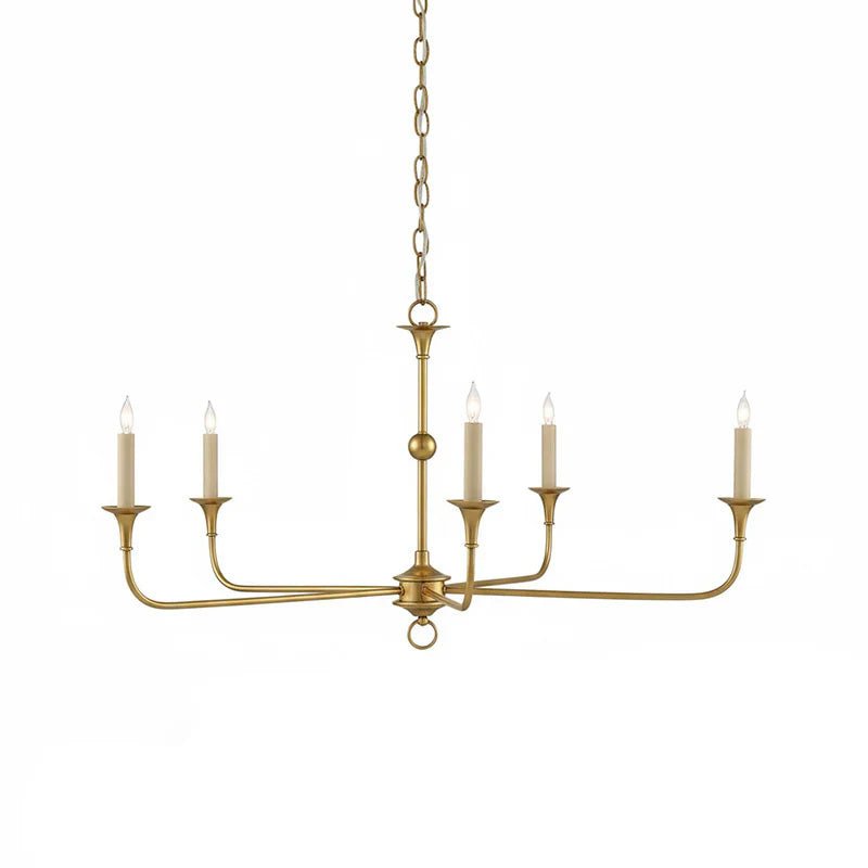 Elara Candle Chandelier – Modern Brass Candelabra Chandelier for Dining Room