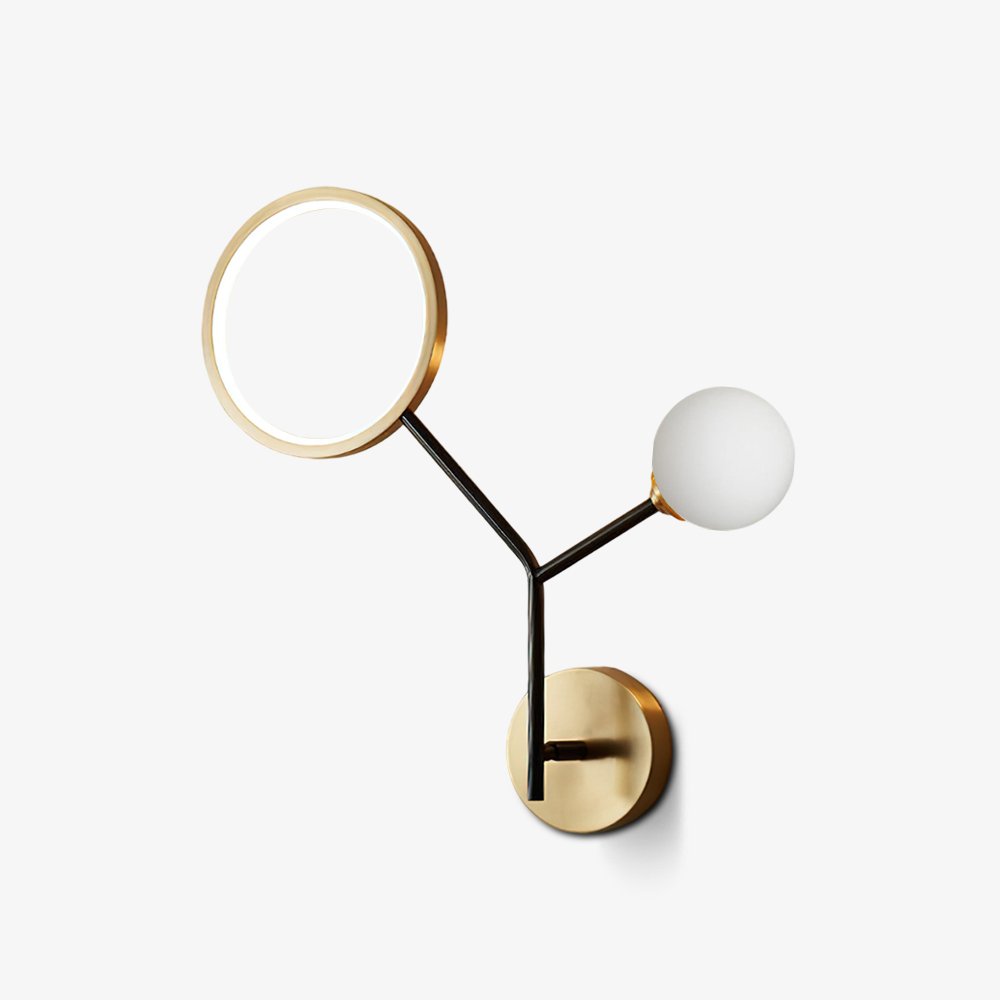 Brass Branch Glass Wall Lamp