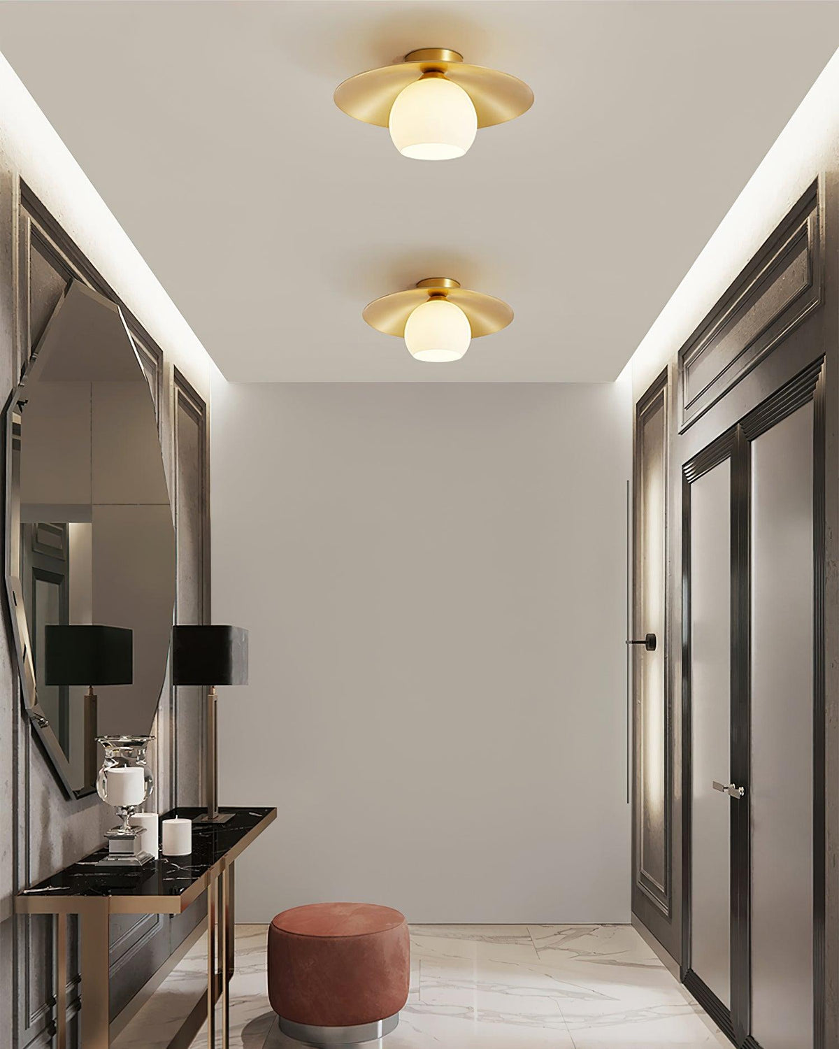 Brass Cap Ceiling Lamp