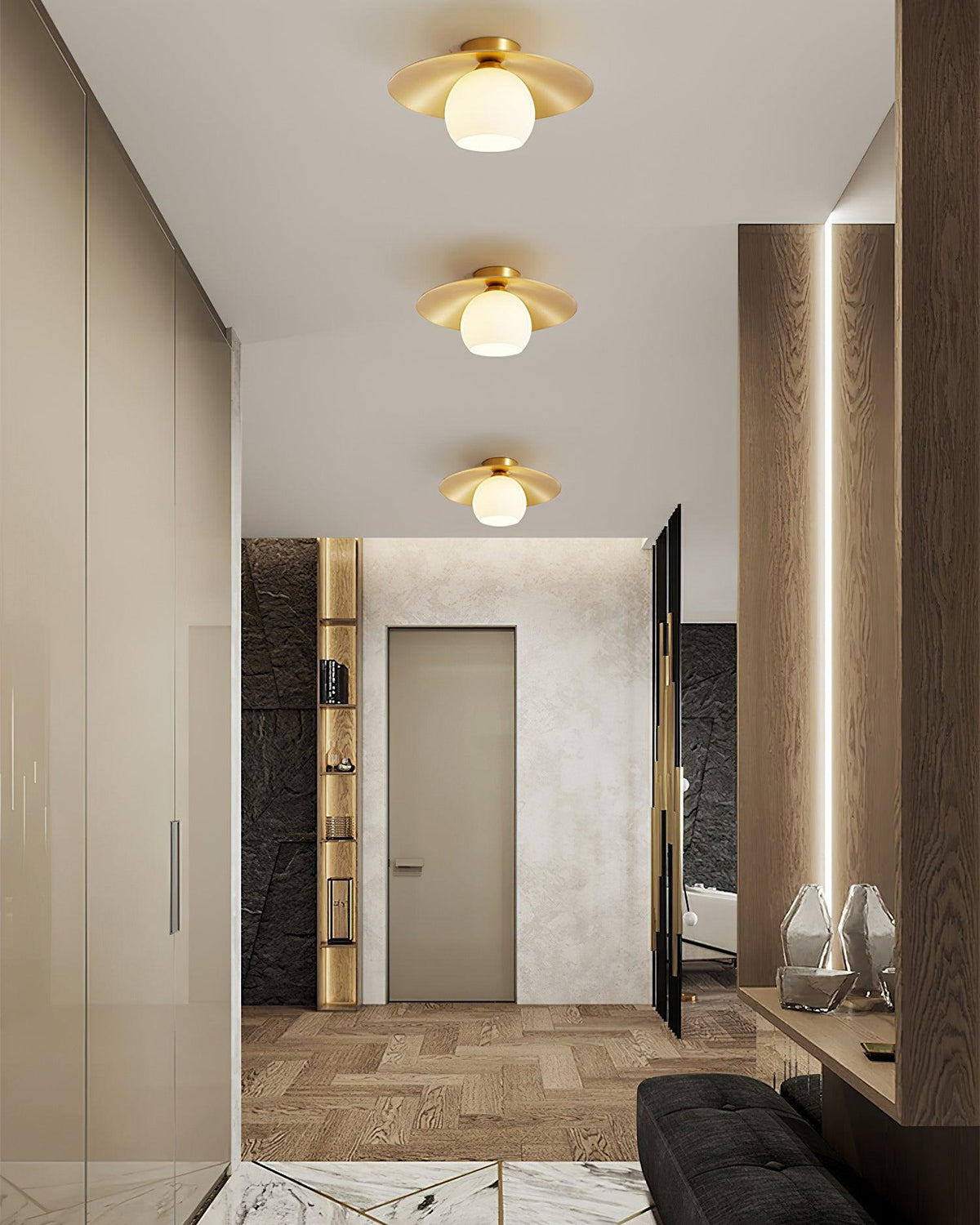 Brass Cap Ceiling Lamp