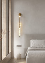 Brass Glass Tube Plug In Wall Lamp