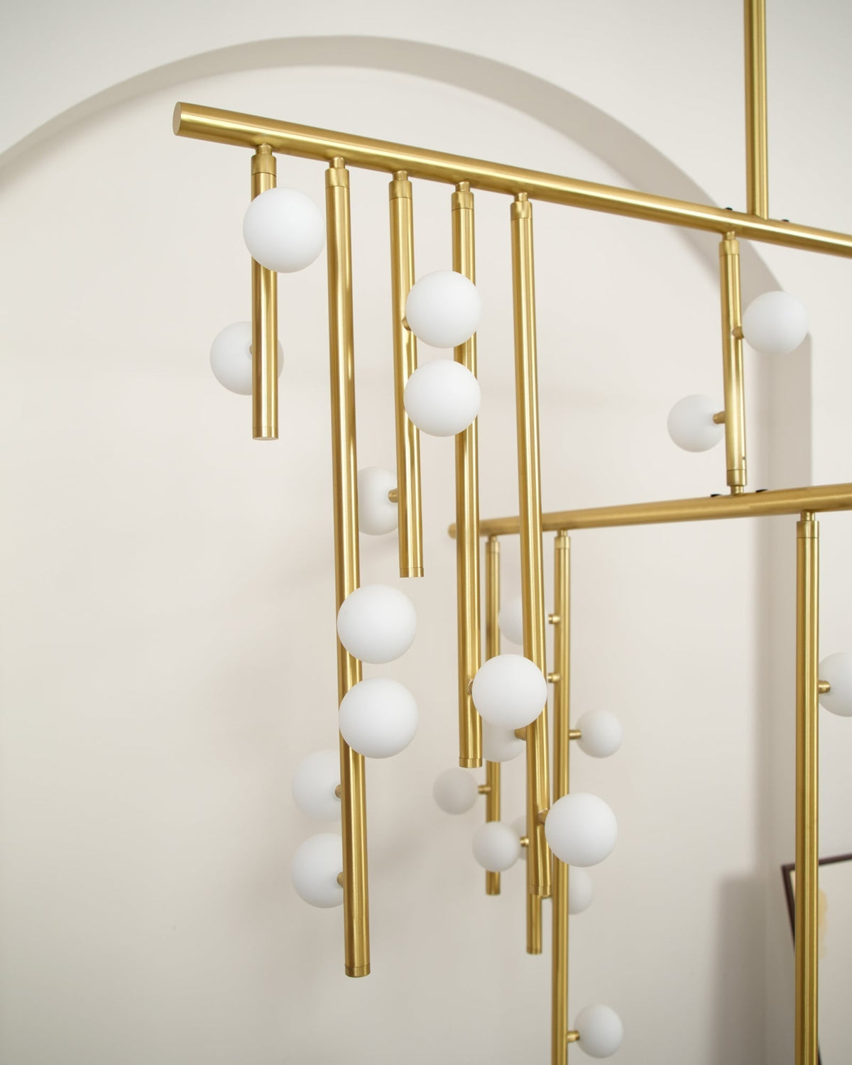 Brass Glass Drop Candelabrum Chandelier